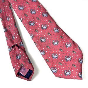 Vineyard Vines Men’s Tie Pink Blue Crabs 100% Silk USA